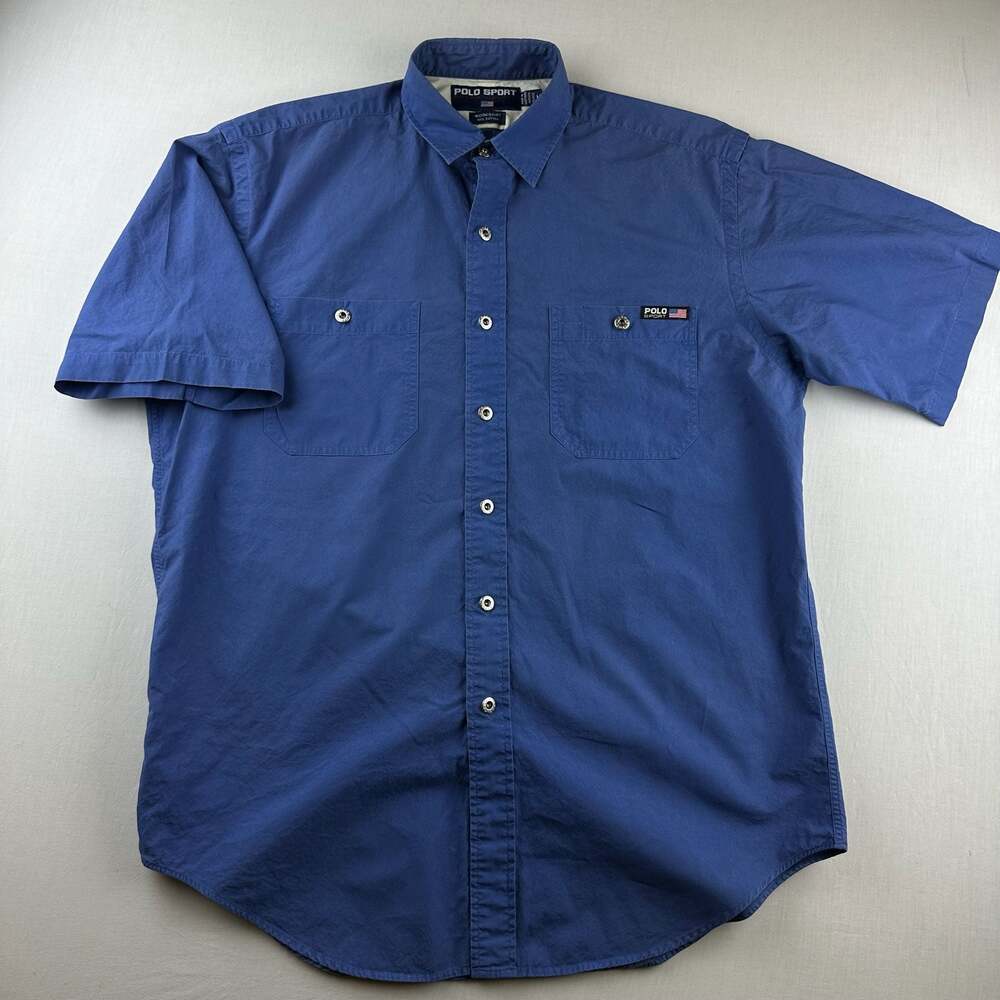 Polo Sport Ralph Lauren Men's Blue Short Sleeve Workshirt, Size M